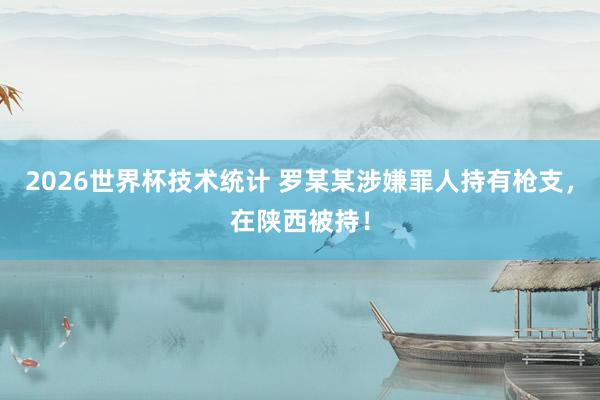 2026世界杯技术统计 罗某某涉嫌罪人持有枪支，在陕西被持！