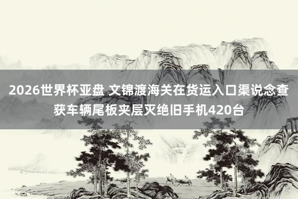 2026世界杯亚盘 文锦渡海关在货运入口渠说念查获车辆尾板夹层灭绝旧手机420台