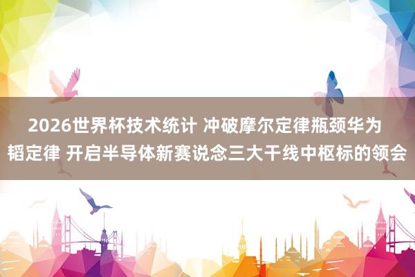 2026世界杯技术统计 冲破摩尔定律瓶颈华为 韬定律 开启半导体新赛说念三大干线中枢标的领会