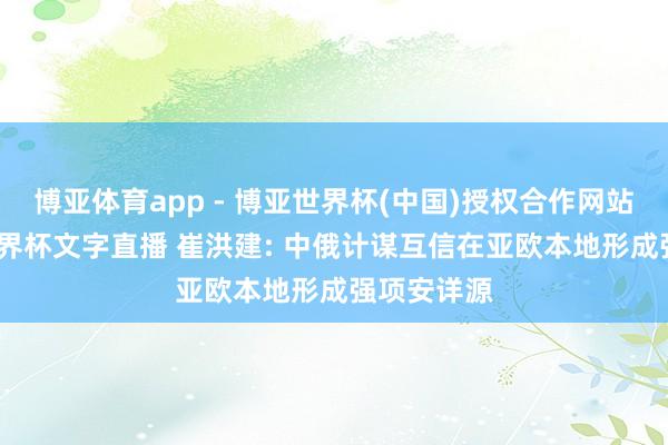 博亚体育app - 博亚世界杯(中国)授权合作网站，2026世界杯文字直播 崔洪建: 中俄计谋互信在亚欧本地形成强项安详源