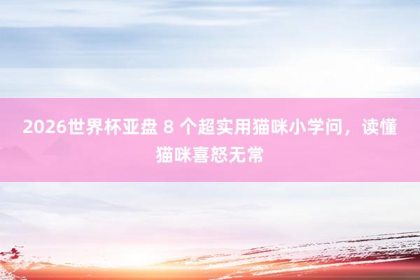 2026世界杯亚盘 8 个超实用猫咪小学问，读懂猫咪喜怒无常