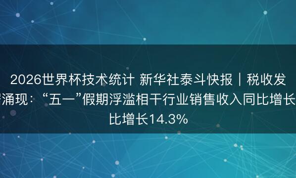 2026世界杯技术统计 新华社泰斗快报|税收发票数据涌现:“五一”假期浮滥相干行业销售收入同比增长14.3%