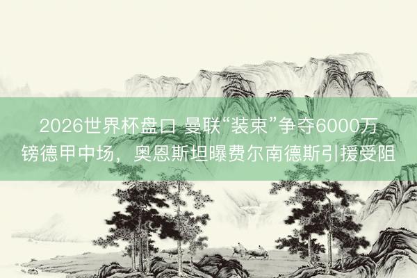2026世界杯盘口 曼联“装束”争夺6000万镑德甲中场,奥恩斯坦曝费尔南德斯引援受阻